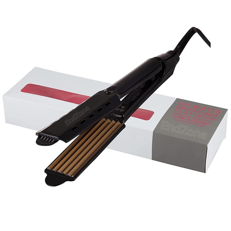 EndZone Professional Hair crimper stylish machine 60 watts with 4 temperature Controller & Quick heating Technology V & G (Black) - Image 4
