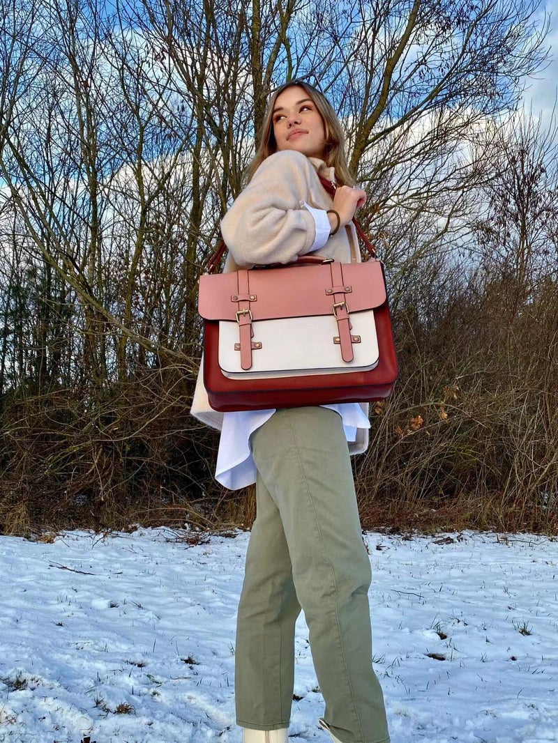 ECOSUSI Laptop Bag for Women Vegan Leather Messenger Bag Fashion Briefcase Backpack 15.6 inch Computer Satchel Bag - Image 2