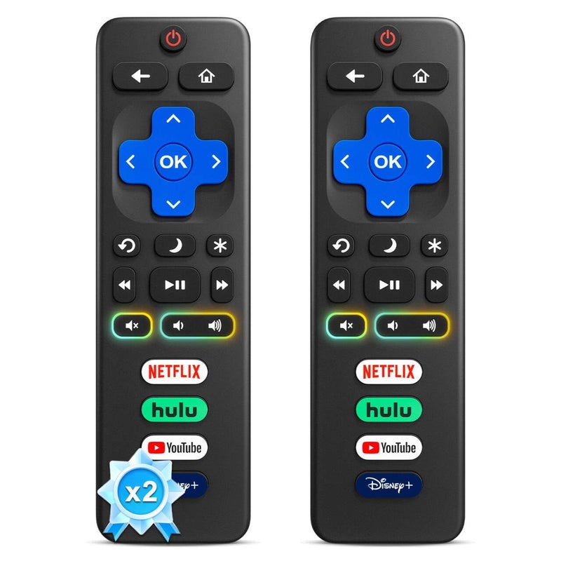 YOSUN (Pack of 2) Replacement for Roku-TV-Remote-Control, for TCL Roku/Onn Roku/Hisense Roku/Sharp Roku/Philips Roku Series Smart TVs (Not for Roku Stick, Box, Premiere and Players) - Image 1