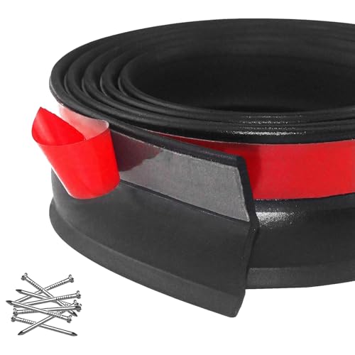 DGSL Universal Garage Door Seals Bottom Rubber, Garage Door Rubber Seal Strip Replacement, Weatherproofing Garage Door Weather Stripping with Nails (10 Feet) - Image 1