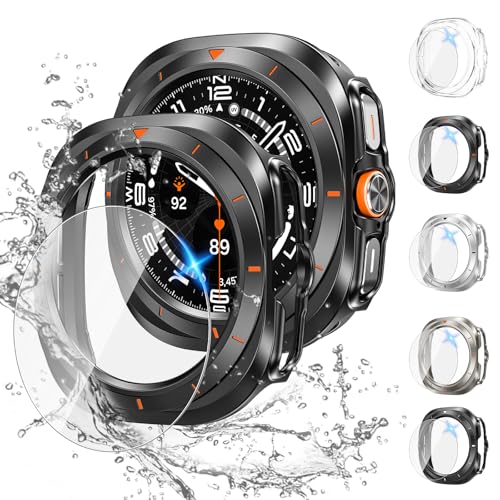 Tensea [5+5Pack for Samsung Galaxy Watch Ultra 2025 / Galaxy Watch 7 Ultra 2024 47mm Accessories, Hard PC Bumper/HD Anti-Fog Tempered Glass Protective Film, Face Cover Set for Women Men - Image 1