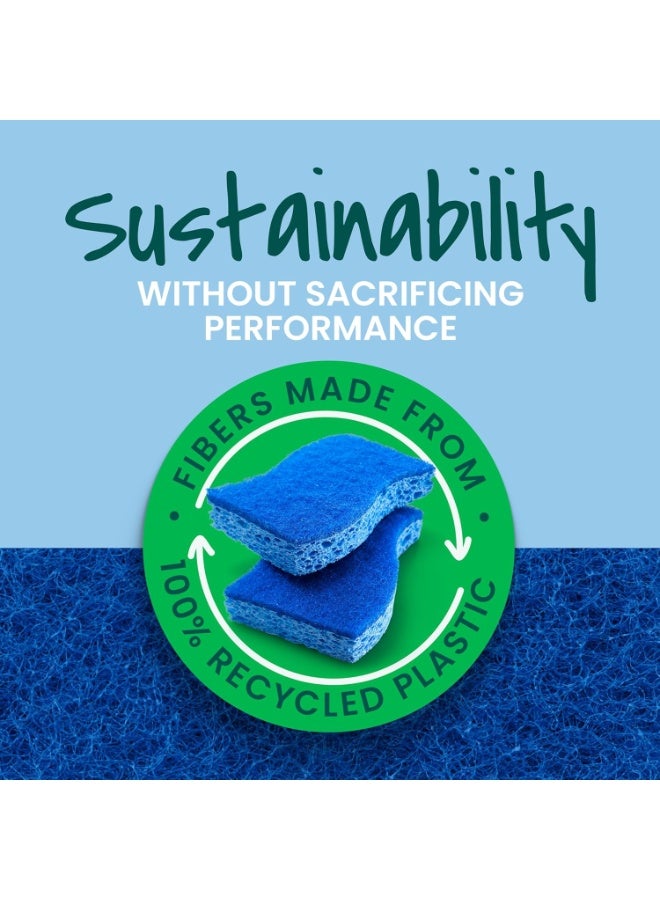 Scotch Brite Scotch-Brite Zero Scratch Scrub Sponge, 12 Kitchen Sponges for Cleaning Around the Home, Bathroom & More, Effective + Gentle Dish Scrubber, Best for Nonstick Pots and Pans, Safe on Most Surfaces - Image 3