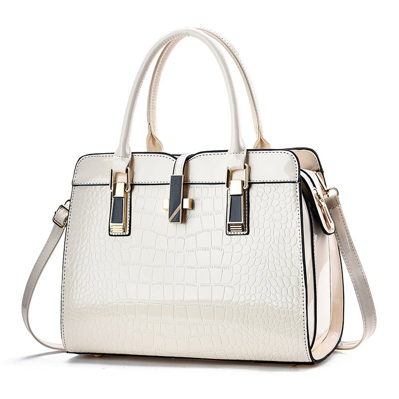 Fashion Bright Leather Women'S Handbag 2025 Large Capacity Crocodile Shoulder Crossbody Bag - Image 1