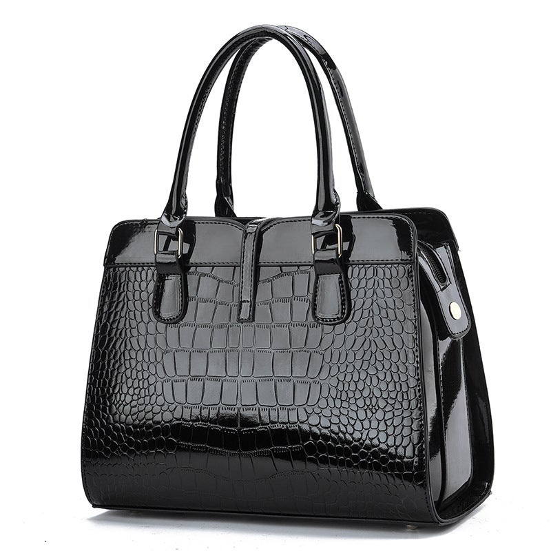 Fashion Bright Leather Women'S Handbag 2025 Large Capacity Crocodile Shoulder Crossbody Bag - Image 4