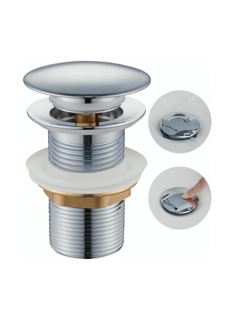 Stainless Steel Bathroom Sink Strainer Plug, Shiny Chrome Finish, Easy to Clean  - Image 1