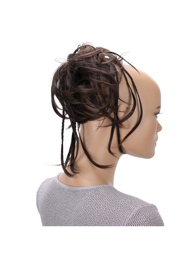 كايشا قطعة شعر جامبو سكرانشي مضفر أوبدو مموجة وفوضوية على شكل كعكة بني داكن G7D - Image 1