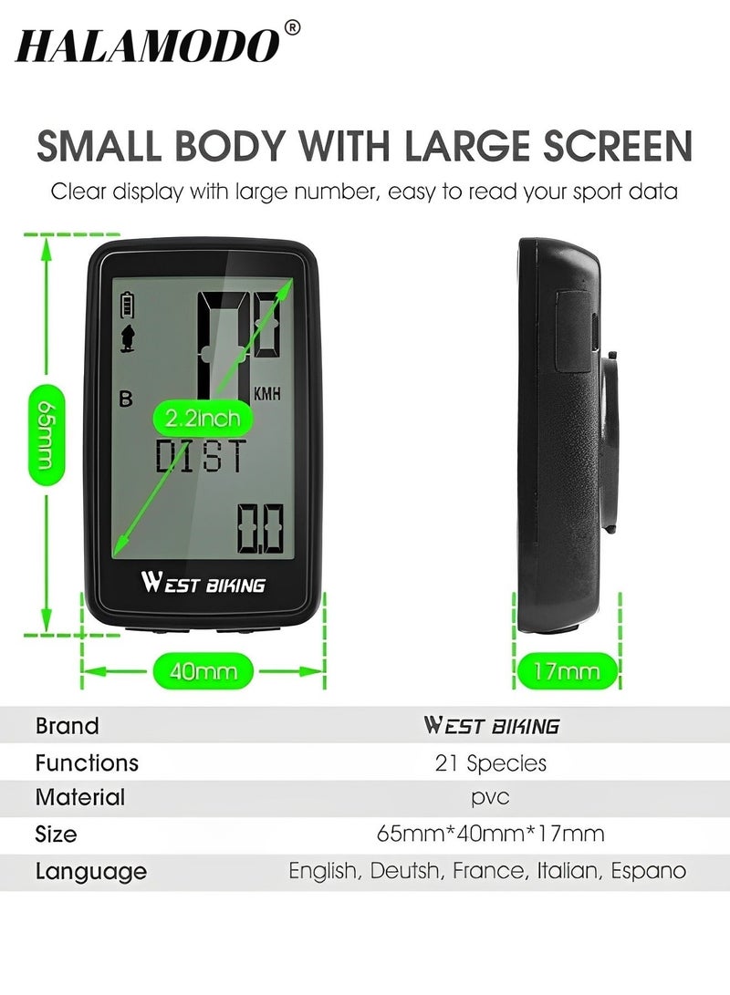 Speedometer Mountain Road Bicycle Backlight Riding Code Table Premium Waterproof Luminous Wireless Code Meter & Speedometer & Odometer for Men & Women