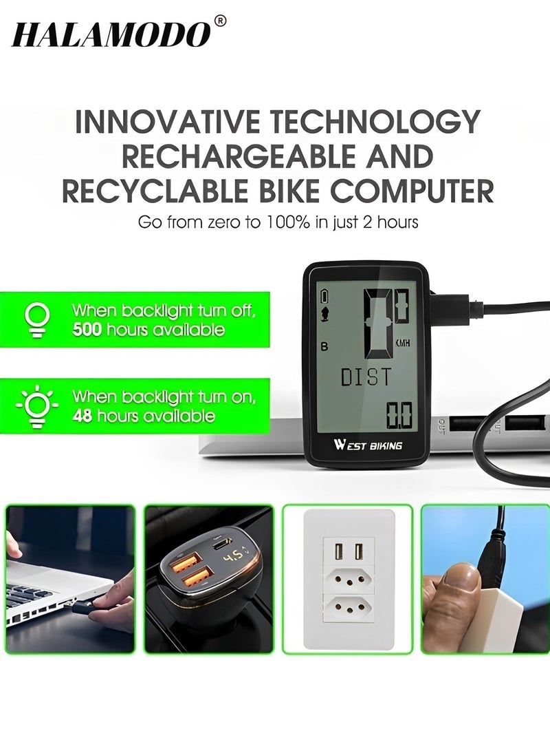 Speedometer Mountain Road Bicycle Backlight Riding Code Table Premium Waterproof Luminous Wireless Code Meter & Speedometer & Odometer for Men & Women