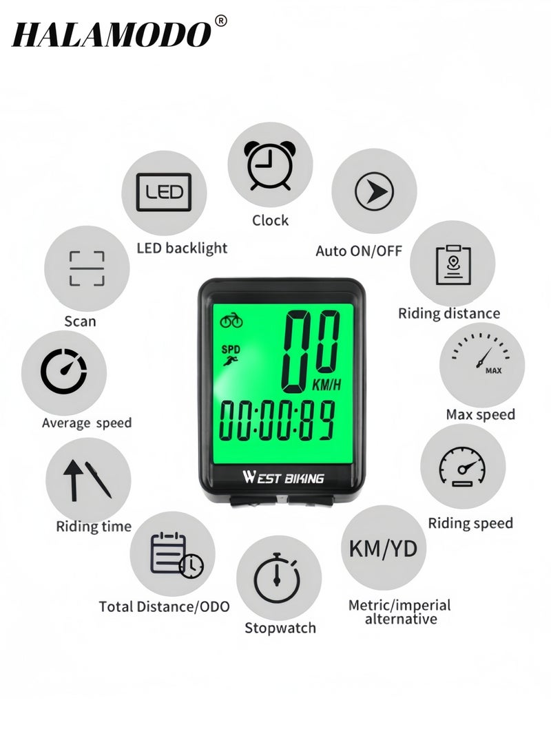 Speedometer Mountain Road Bicycle Backlight Riding Code Table Premium Waterproof Luminous Wireless Code Meter & Speedometer & Odometer for Men & Women