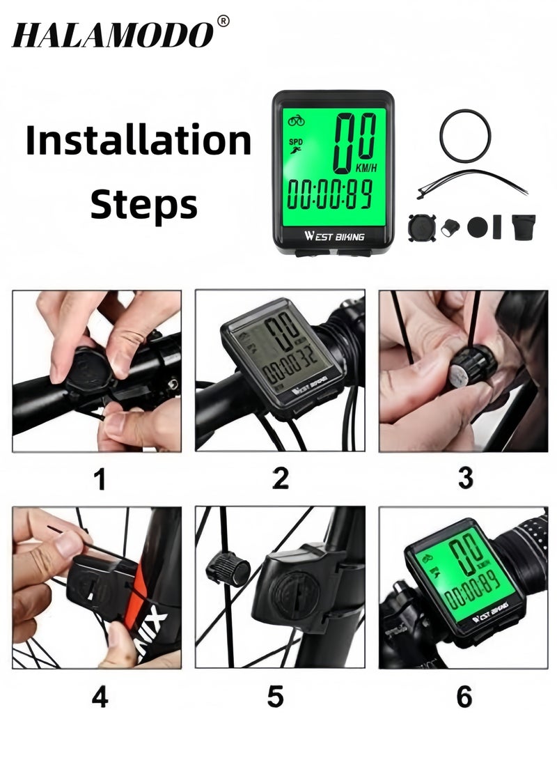 Speedometer Mountain Road Bicycle Backlight Riding Code Table Premium Waterproof Luminous Wireless Code Meter & Speedometer & Odometer for Men & Women