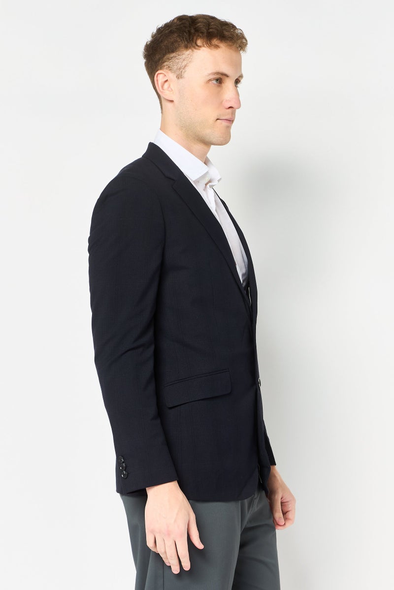 SELECTED Men Slim Fit Plaid Casual Blazer, Navy - Image 4