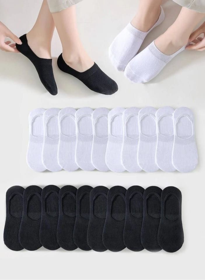 Invisible Socks Pack of 20 Pairs Multi Color White/Black - Image 1