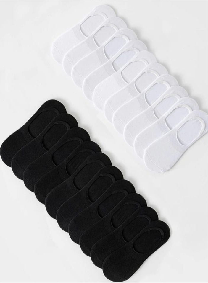 Invisible Socks Pack of 20 Pairs Multi Color White/Black - Image 3
