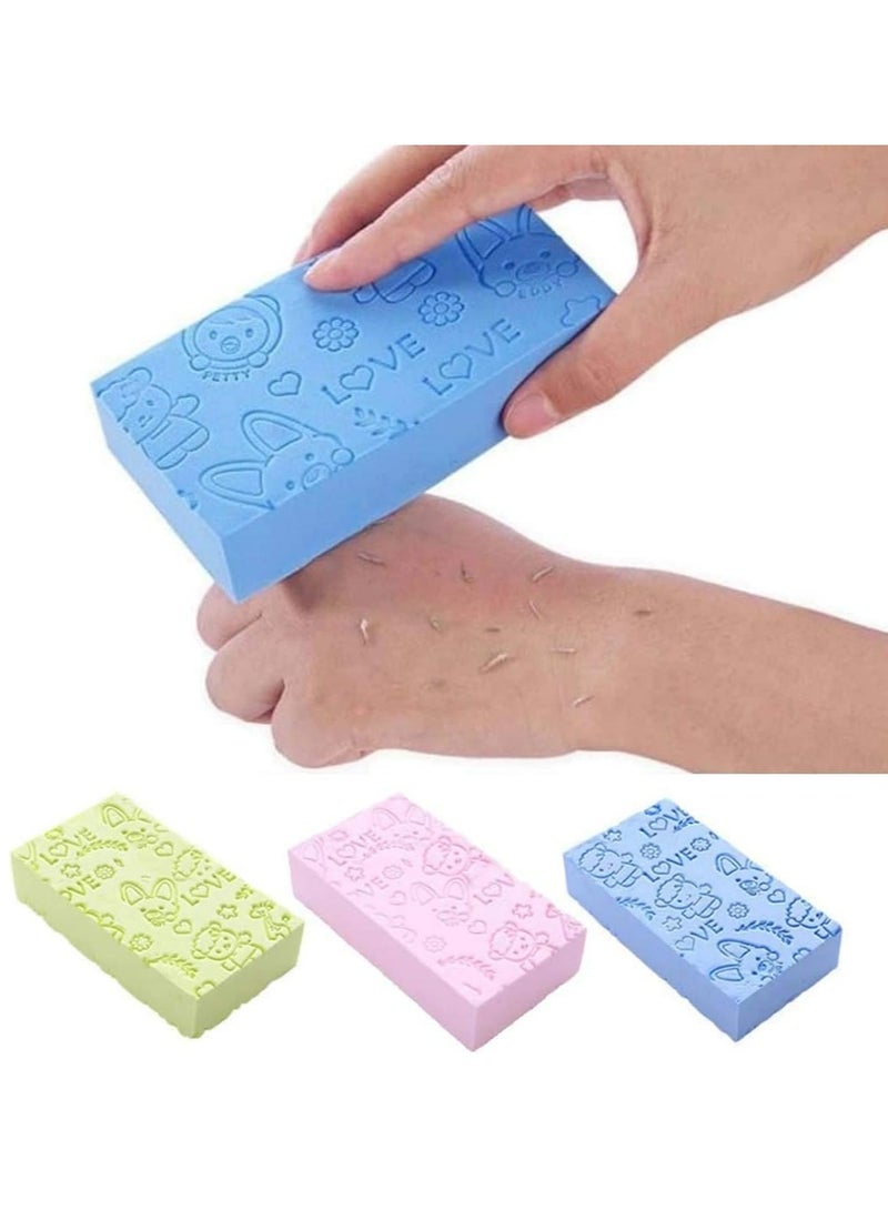 Loquat 3 Pcs Body Exfoliating Bath Sponge，Baby Cleaning Shower Brush Sponge For Baby Adults - Image 1