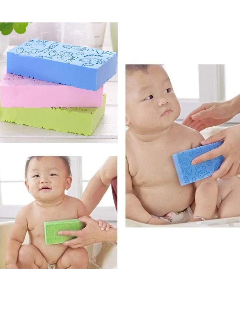 Loquat 3 Pcs Body Exfoliating Bath Sponge，Baby Cleaning Shower Brush Sponge For Baby Adults - Image 4