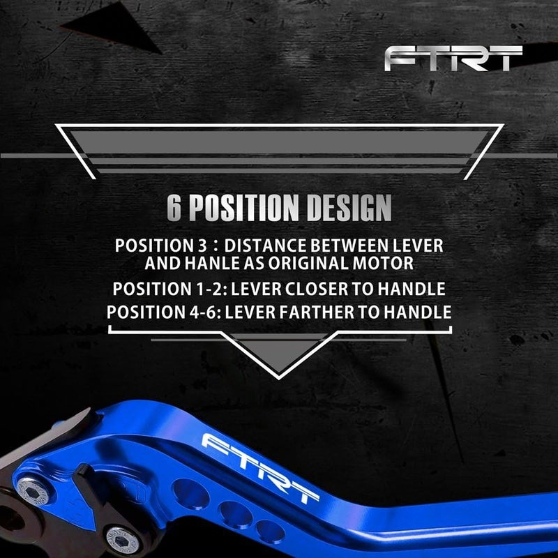 FTRT Short Brake Clutch Levers for Suzuki Motorcycles - Blue - Image 4