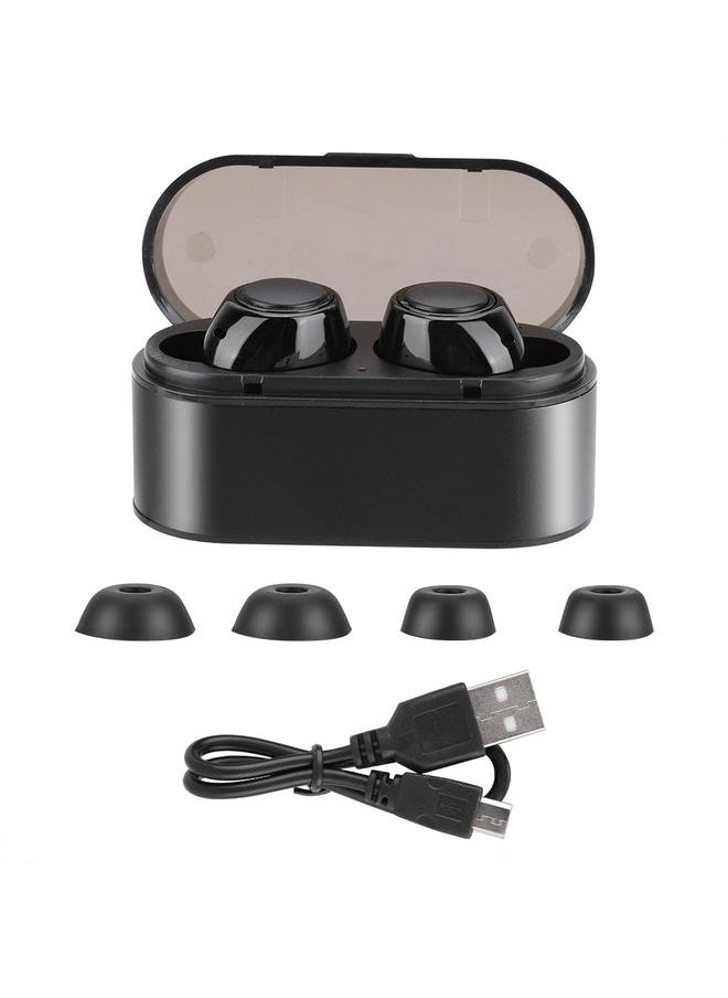 Thoraya Portable Bluetooth V5.0 Earphones TWS Wireless Headphone Earbuds HIFI Sound Effect (Black)  - Image 1