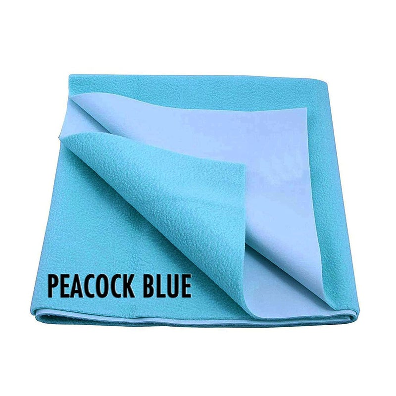 Desithat Waterproof & Washable Instadry Extra Absorbent Baby Dry Sheet & Bed Protector/Crib Sheet - Large 55x39 Inches/140X100 Cms(Peacock Blue) - Image 1