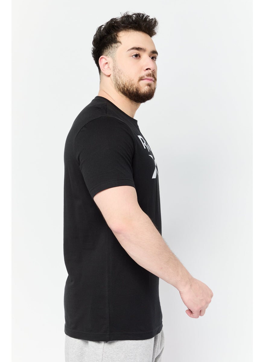 Reebok Men Sportswear Fit Short Sleeve Outdoor T-Shirt, Black  - Image 4