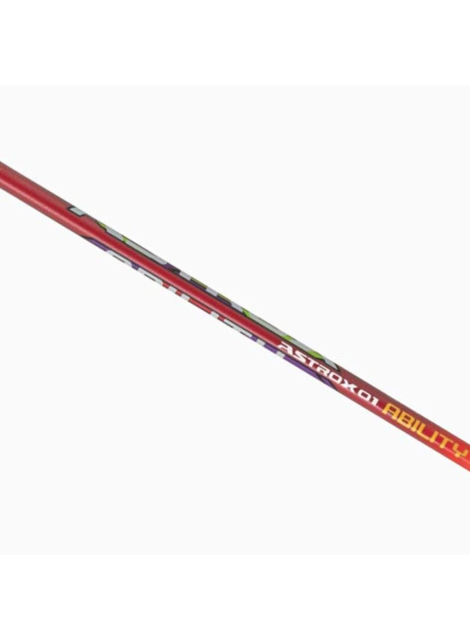 يونيكس مضرب تنس الريشة Yonex Astrox 01 Ability 4u ذو توازن ثقيل من جهة الرأس، لون أحمر - Image 4