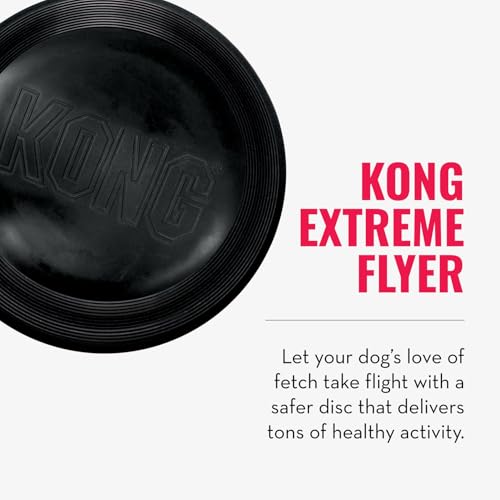 KONG Extreme Flyer & Extreme Goodie Bone - Supports Healthy Exercise - Soft Disc & Stuffable Dog Chew Toy - Durable Flying Disc Toy with Rebound - Durable Rubber - for Large Dogs - Image 3