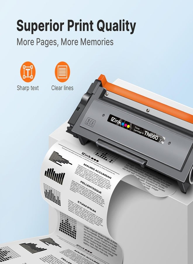 إي-زي إنك خرطوشة حبر بديلة متوافقة من EZ Ink لطابعات Brother TN660 وTN-660 وTN630 عالية الإنتاجية، للاستخدام مع طرازات HL-L2300D وHL-L2380DW وHL-L2320D وDCP-L2540DW وHL-L2340DW وHL-L2360DW وMFC-L2720DW (أسود، عبوة من 4 خراطيش) - Image 3