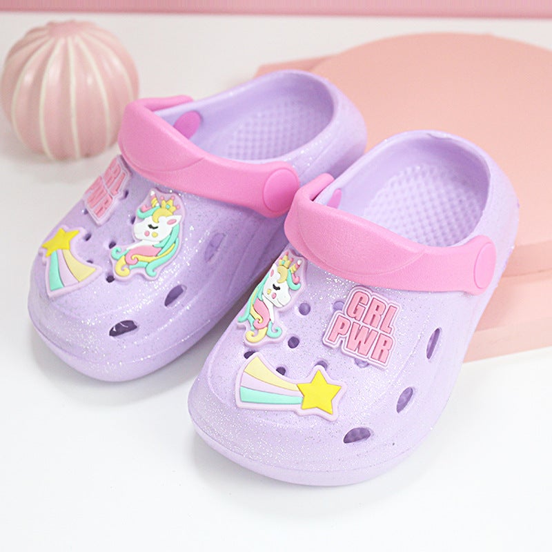 Girls' Toe Slippers Children'S Summer Cute Baby'S Cartoon Soft Sole Cave Shoes Large Children'S Sandals - Image 2