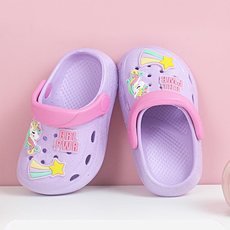 Girls' Toe Slippers Children'S Summer Cute Baby'S Cartoon Soft Sole Cave Shoes Large Children'S Sandals - Image 4