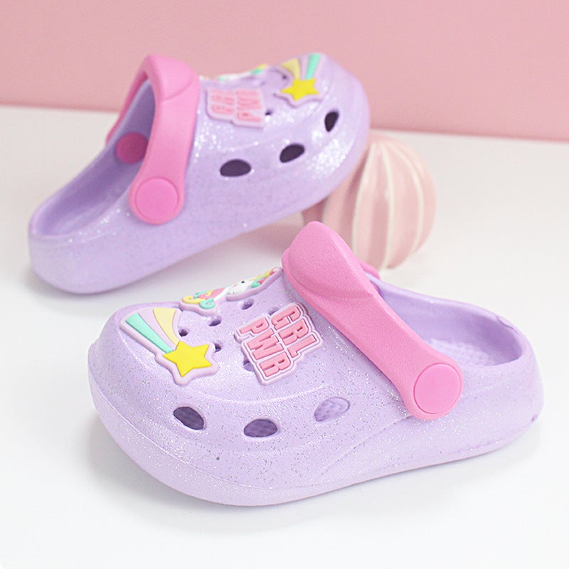 Girls' Toe Slippers Children'S Summer Cute Baby'S Cartoon Soft Sole Cave Shoes Large Children'S Sandals - Image 3