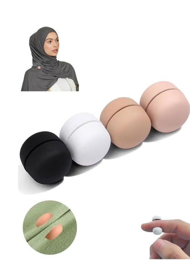 دبابيس حجاب مغناطيسية قوية، 4 قطع مغناطيسات حجاب قوية متعددة الاستخدامات دبابيس حجاب مغناطيسية بدون دبابيس، دبابيس مغناطيسية ملونة دبوس مغناطيسي للوشاح مشبك بروش بدون تشابك للملابس والأوشحة (غير لامع) - Image 1