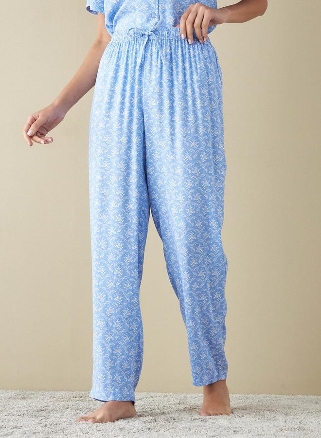 سبلاش فيڤ قميص بطبعات زهور مع بيجامة وقناع عين - Image 3