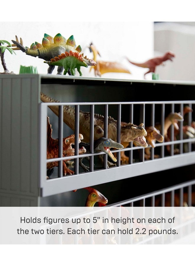 Yamazaki Home Two-Tier Toy Dinosaur and Animal Display Storage Rack, Childrens' Toy Bin Organizer Box, Plastic, Stackable, No Assembly Req. - Image 3