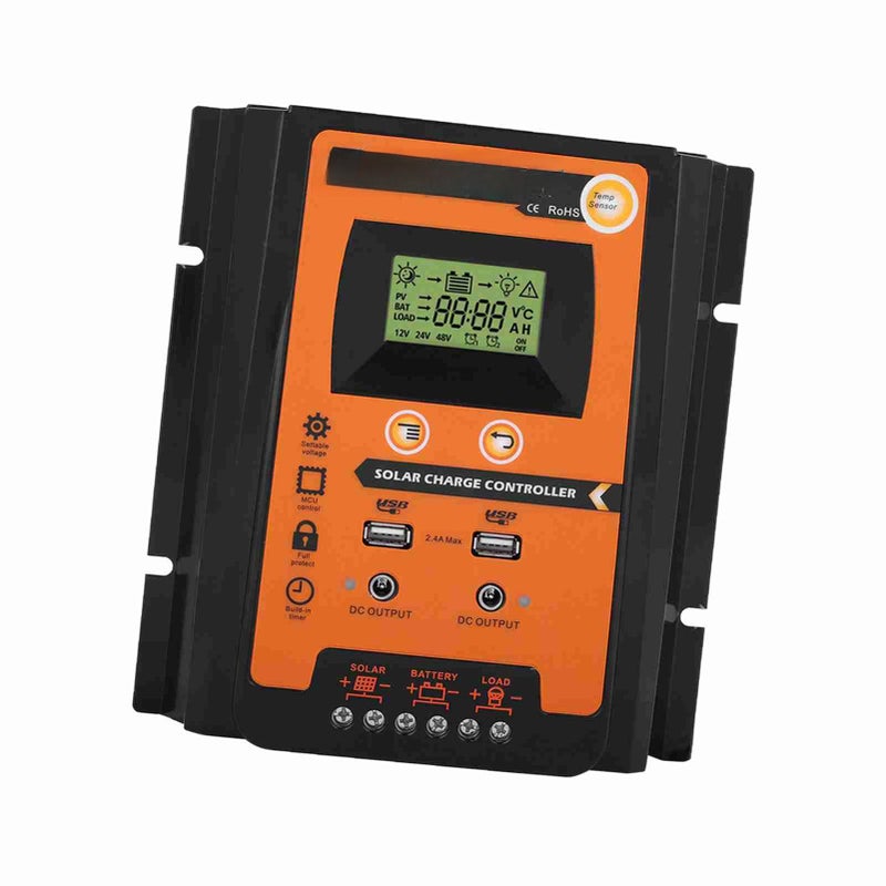 12V/24V 50A PWM&MPPT Short Version Solar Charge Controller Solar Panel Battery Regulator Dual USB LCD Display - Image 2