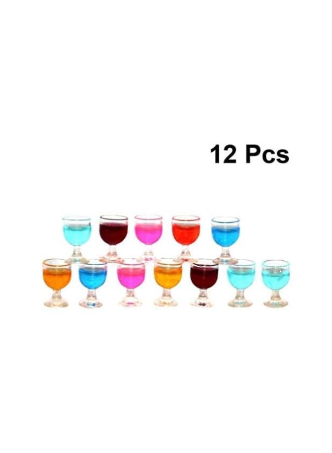 klarako 1:12 Wine Glasses Miniature Resin Mini Beer Cups Drinking Water Cups Model Dollhouse Ornament Kitchen Miniatures Accessories 12pcs  - Image 3