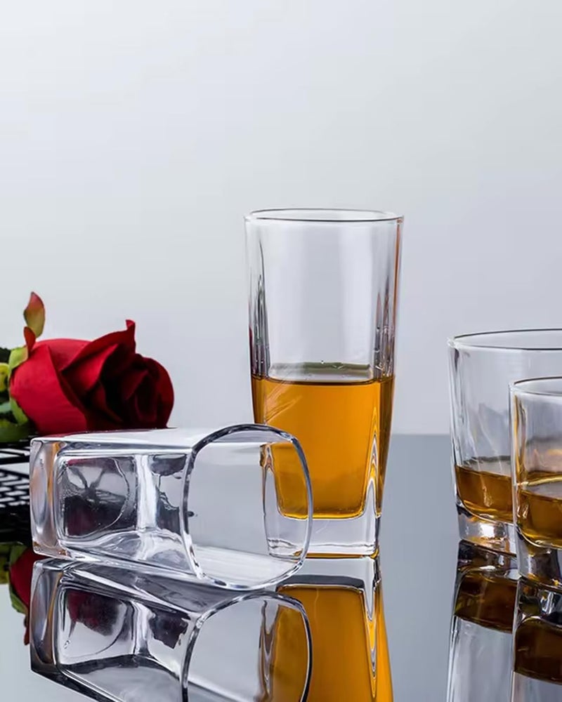 Ronsaali Small Stylish Drinking Glasses for Water Juice Colddrink Mojito Cocktail Whisky LeadFree Perfect for Children Party Home Restaurants and Parties Set of 6 210ml - Image 2