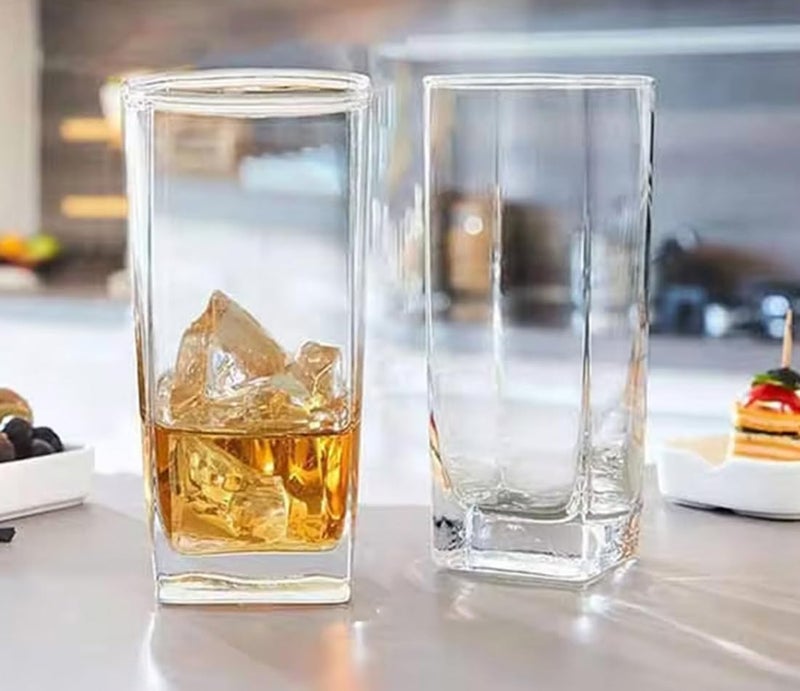 Ronsaali Small Stylish Drinking Glasses for Water Juice Colddrink Mojito Cocktail Whisky LeadFree Perfect for Children Party Home Restaurants and Parties Set of 6 210ml - Image 3