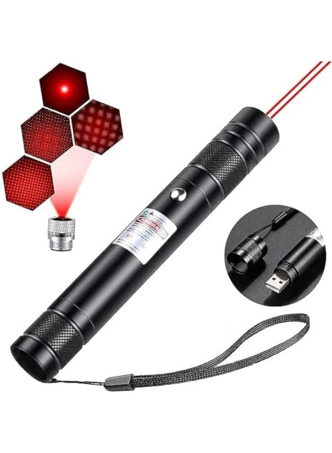 Queens Red Laser Pointer High Power Long Range Strong Laser Light Pointer Pen, Tactical Red Lazer Pointer Presentation Dot Rechargeable for Indoor Teaching,Hiking,Outdoor Interactive Cat Laser Toy USB Charge - Image 1