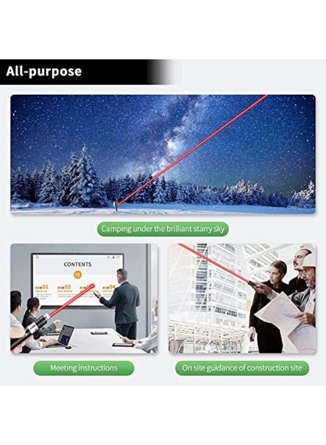 Queens Red Laser Pointer High Power Long Range Strong Laser Light Pointer Pen, Tactical Red Lazer Pointer Presentation Dot Rechargeable for Indoor Teaching,Hiking,Outdoor Interactive Cat Laser Toy USB Charge - Image 2