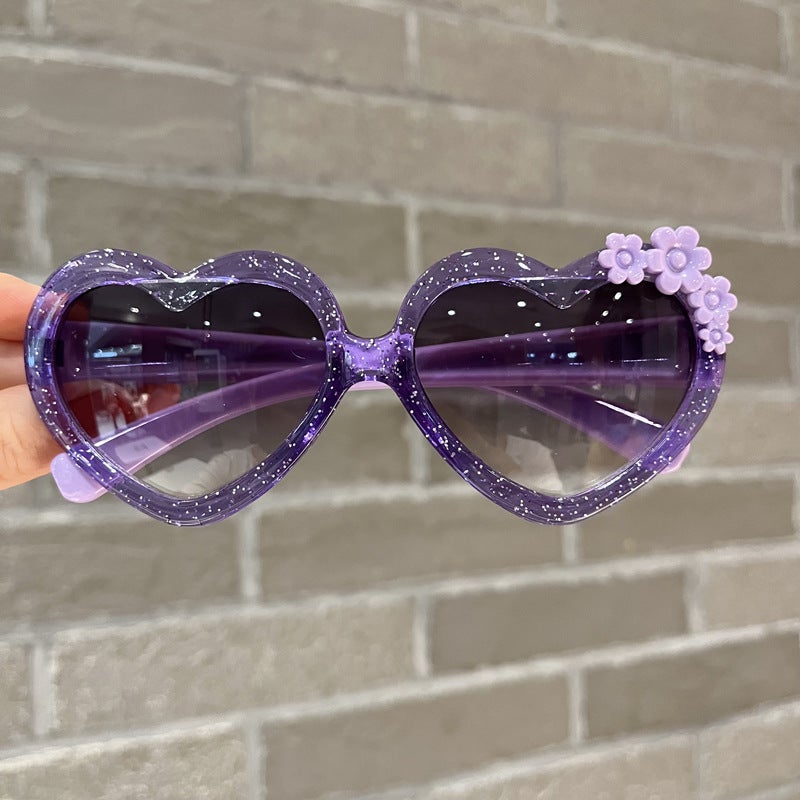 Rain'S New Transparent Children'S Sunglasses, Heart-Shaped Children'S Sunglasses, Flower Fashion Children'S Sunglasses - Image 1