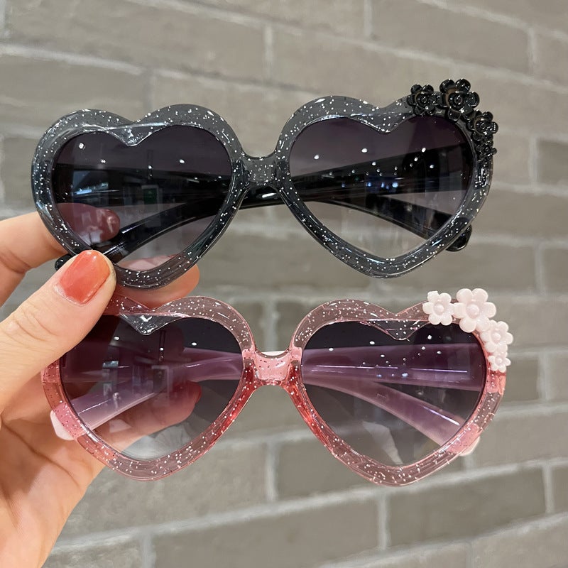 Rain'S New Transparent Children'S Sunglasses, Heart-Shaped Children'S Sunglasses, Flower Fashion Children'S Sunglasses - Image 4