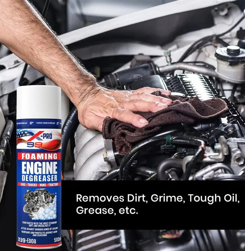 X Pro 99 X-PRO X99-ED08 Foaming Engine Degreaser Spray 500ml, Engine Cleaner Foam for Cars Trucks Vans Tractors & Motorcycles, Removes Dirt Grime Oil Residue, Fast Acting Engine Bay Cleaner for Metal Parts & Workshop Equipment ERPC38223 - Image 4