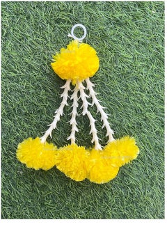 Generic SPHINX Artificial Marigold & Rajnigandha Tassles, Clustered strings, Decorative Latkans,Easy Simple Backdrop Hangings for Decorations (Yellow (4L) Approx 20 cms height, 10)  - Image 1