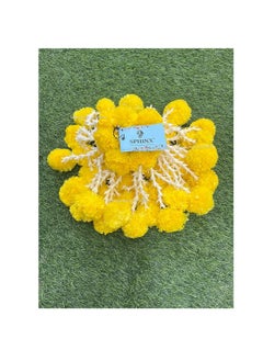 Generic SPHINX Artificial Marigold & Rajnigandha Tassles, Clustered strings, Decorative Latkans,Easy Simple Backdrop Hangings for Decorations (Yellow (4L) Approx 20 cms height, 10)  - Image 3