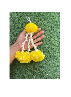 Generic SPHINX Artificial Marigold & Rajnigandha Tassles, Clustered strings, Decorative Latkans,Easy Simple Backdrop Hangings for Decorations (Yellow (4L) Approx 20 cms height, 10)  - Image 4