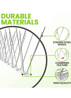 Generic Bird Spikes - Pigeon Spikes - Bird Deterrent Spikes - Stainless Steel - Pigeon & Seagull Defense - Easy Setup - Keeps Birds Under Control - Covers  - Image 3