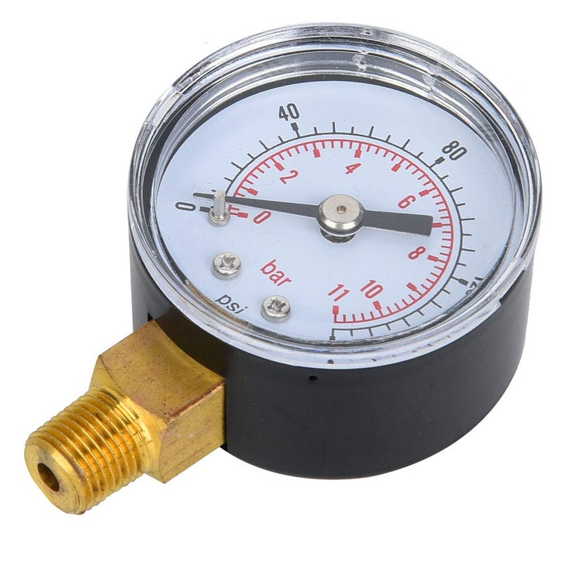 Mechanical Pressure Gauge 0 160psi 0 11bar Dual Scale Metal Casing For Air Oil Water - Image 3