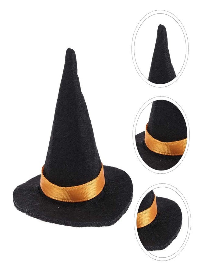 جارنيك قبعات ساحرة صغيرة من جارنيك، 10 قطع، للحرف اليدوية، قبعة ساحرة صغيرة للهالوين، قبعة ساحرة معلقة كبيرة، زجاجة نبيذ لتزيين حفلات الهالوين التنكرية - Image 2