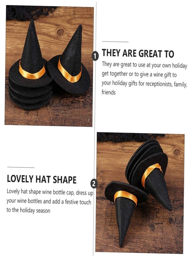 جارنيك قبعات ساحرة صغيرة من جارنيك، 10 قطع، للحرف اليدوية، قبعة ساحرة صغيرة للهالوين، قبعة ساحرة معلقة كبيرة، زجاجة نبيذ لتزيين حفلات الهالوين التنكرية - Image 5