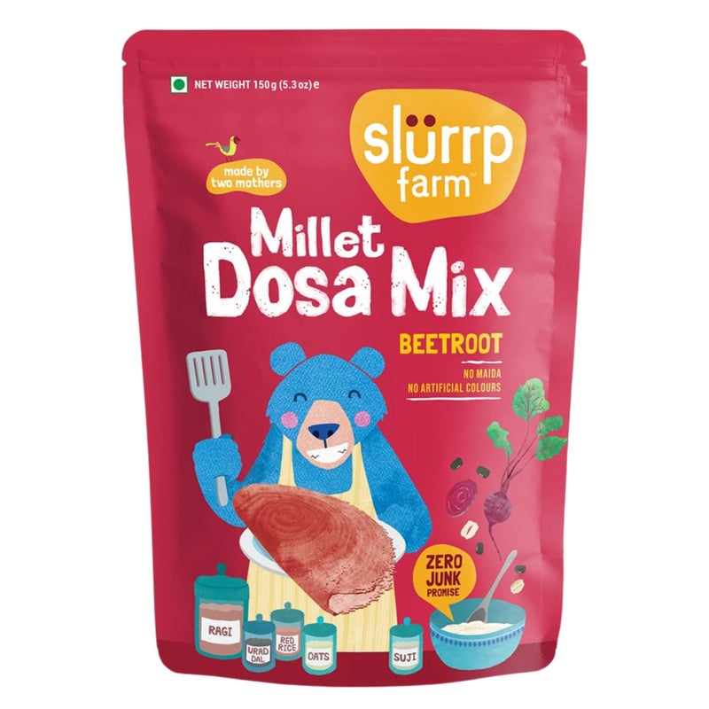 Slurrp Farm Millet Dosa Mix - Beetroot & Spinach | Wholesome Breakfast for Kids & Adults | Zero Maida, No Artificial Colors | Ready to Cook | Clean & Nutritious | 5.29 Oz (Pack of 2) - Image 2