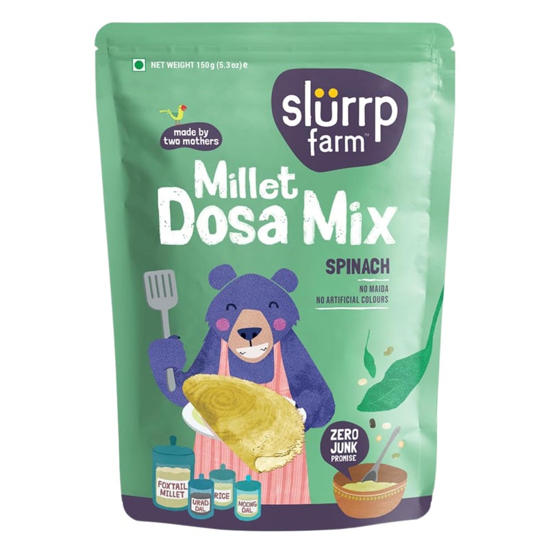 Slurrp Farm Millet Dosa Mix - Beetroot & Spinach | Wholesome Breakfast for Kids & Adults | Zero Maida, No Artificial Colors | Ready to Cook | Clean & Nutritious | 5.29 Oz (Pack of 2) - Image 3